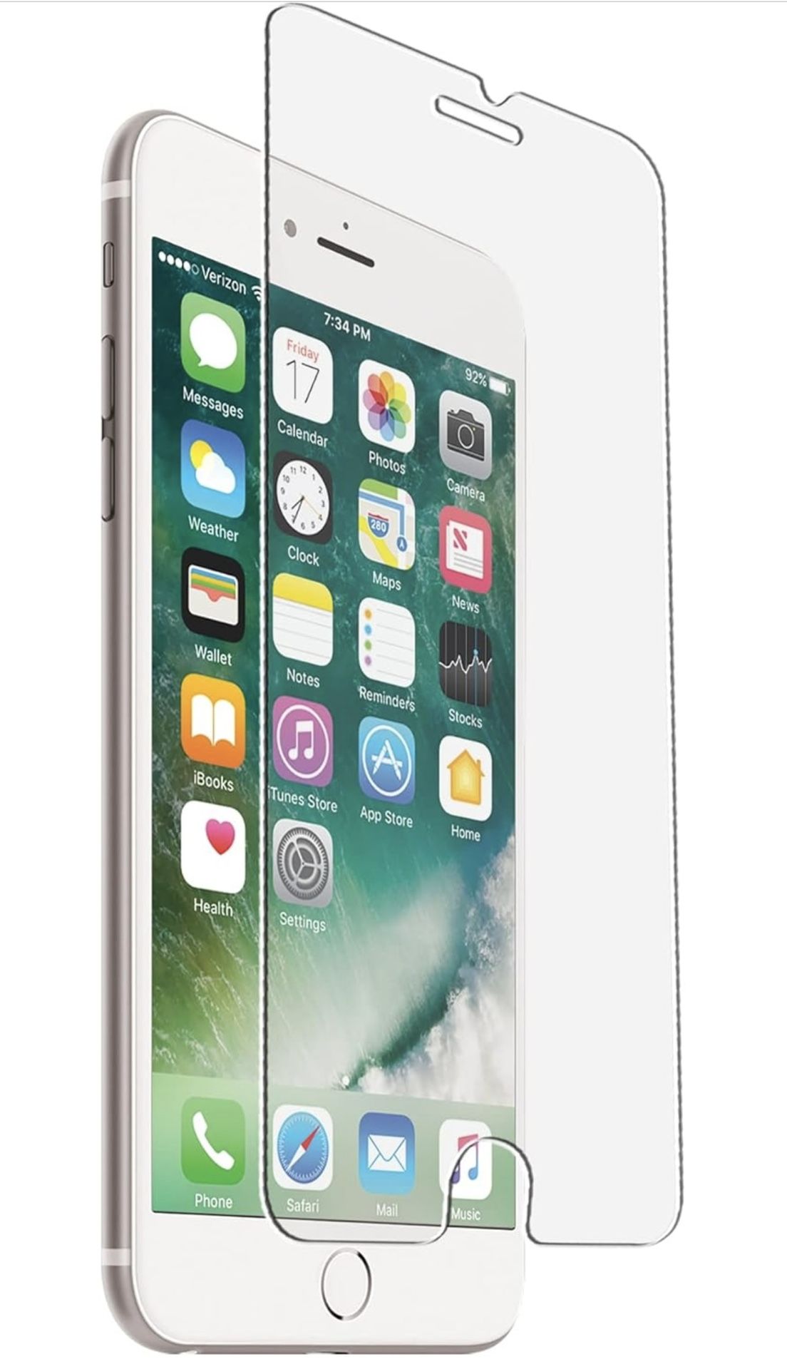 Tempered Glass Screen Protector For Apple iPhone® 6 Plus/7 Plus/8 Plus, Clear, IH8PS530C-OD