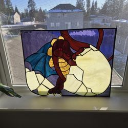 Custom Stained Glass Dragon Egg