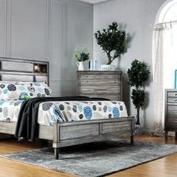 Brand New Grey Upscale 4pc California King Bedroom Set