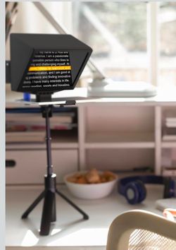 9.3-Inch Aluminum Teleprompter with 70/30 Beam Splitter Glass, Works with iOS & Android Prompting Apps, Designed for Smartphone and Camera Recording