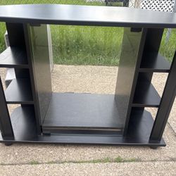 Black Tv Stand With Two Shelves
