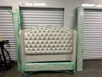 Cream queen bed frame