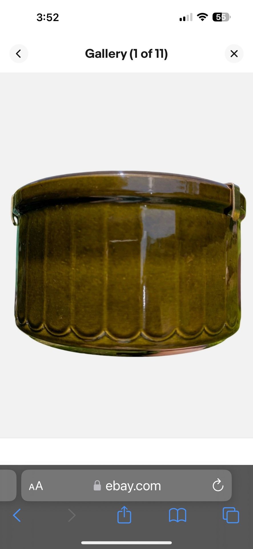 Vintage Ceramic Christmas Tree Stand West Germany Deep Olive Green Rare Pattern This piece is in very good condition and has a beautiful color with a 