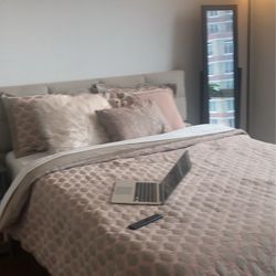 Band new queen mattress and used bed frame