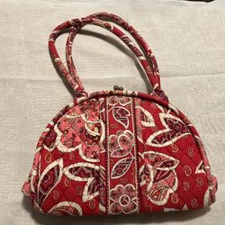 Vera Bradley Kisslock Satchel Purse -Rosie Posies