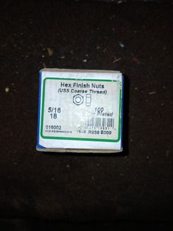 New 5/16 - 16 Hex Nuts,  NC Coarse, Plated,  100 pcs.