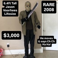 Halloween 6.4ft Tall Jason Voorhees Animatronic LifeSize Prop Decoration Collectible  (RARE 2008)