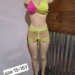 New 3piece Junior's Bikini Set with Coverup