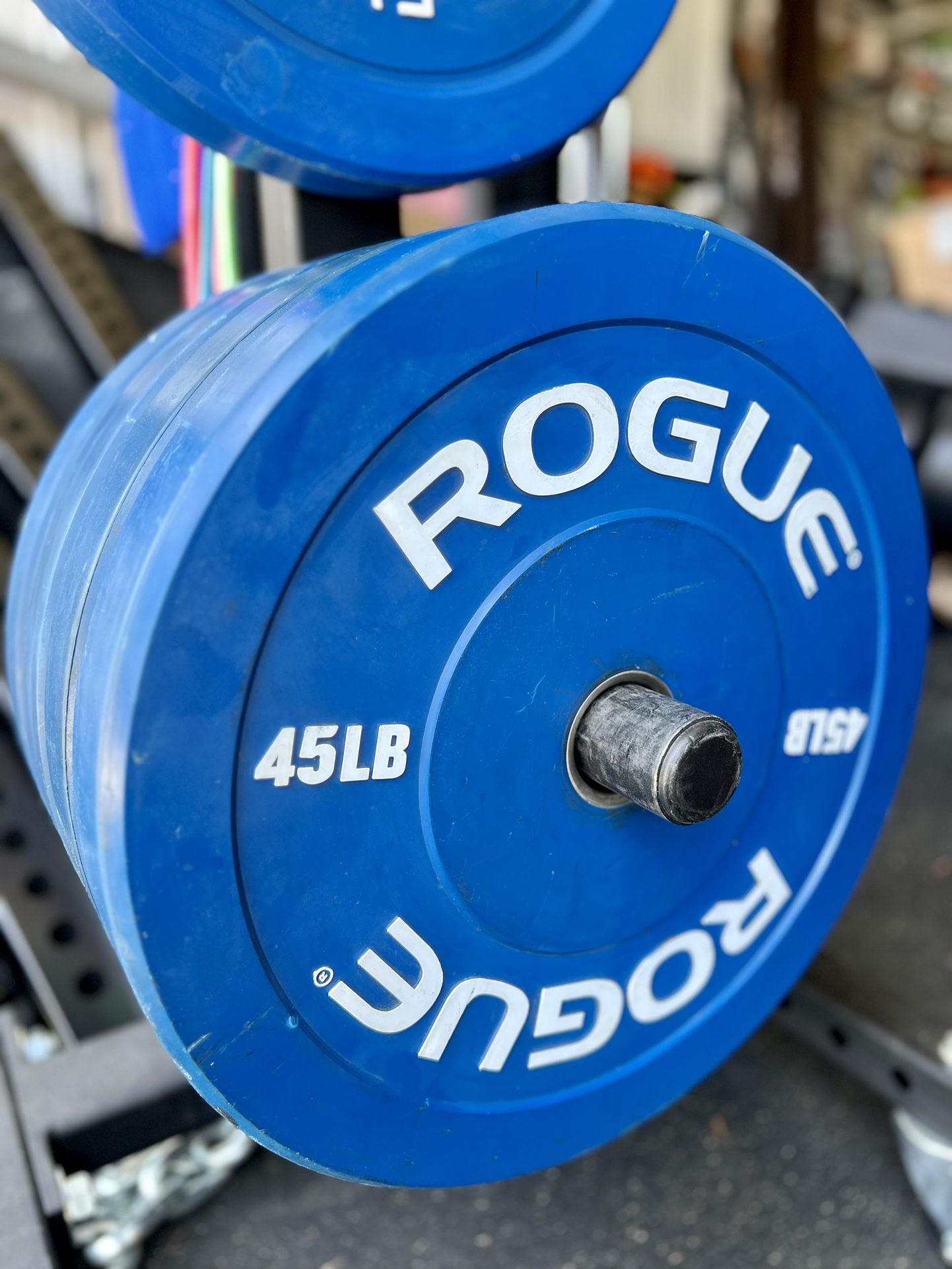 Rogue Fitness Color Echo Bumper Plates 45 Lbs. Two pairs (4 total