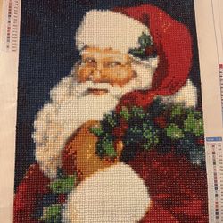 Diamond Art Framed and Matted Santa