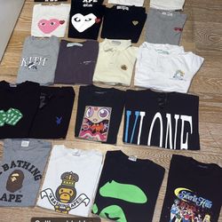 Used and new shirts off white bape chrome hearts vlone