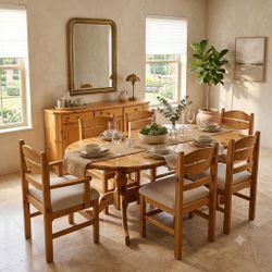 Dining Room Set Table 6 Chairs Buffet Kitchen Sideboard