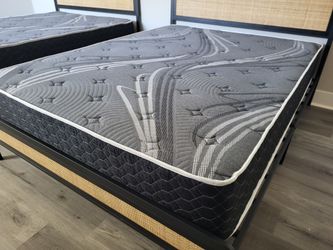 New 10 Inch Black GRAY QUEEN MATTRESS  and Box Spring Only.....no Bed Frame