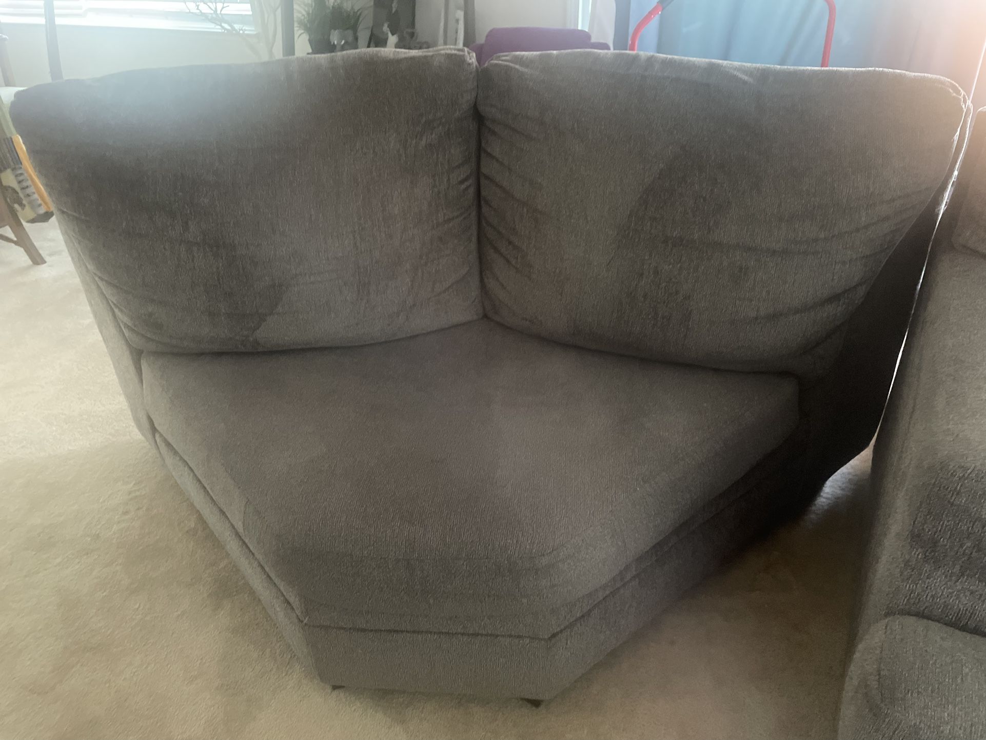 Gray corner sofa piece