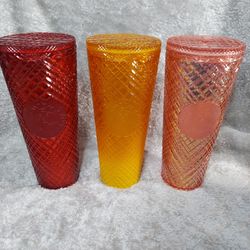 3 Starbucks Tumblers 24 Oz Plastic Must Pick Up