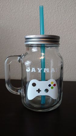 Personalized Mason Jar Glasses.