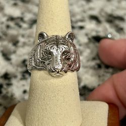 NEW stamped S925 sterling silver tiger ring