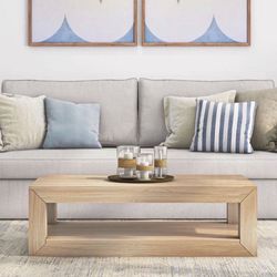 Open Box New WADE LOGAN Casmey Premium Materials Floor Shelf 48 Coffee Table with Storage