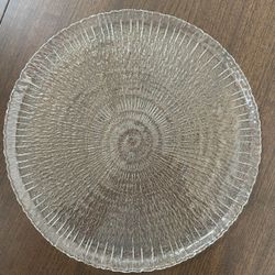 Decorative glass serving plate