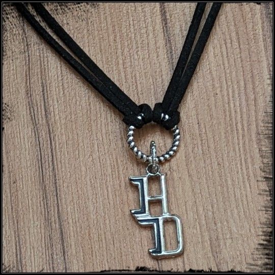 Leather Harley Davidson HD Pendant Choker