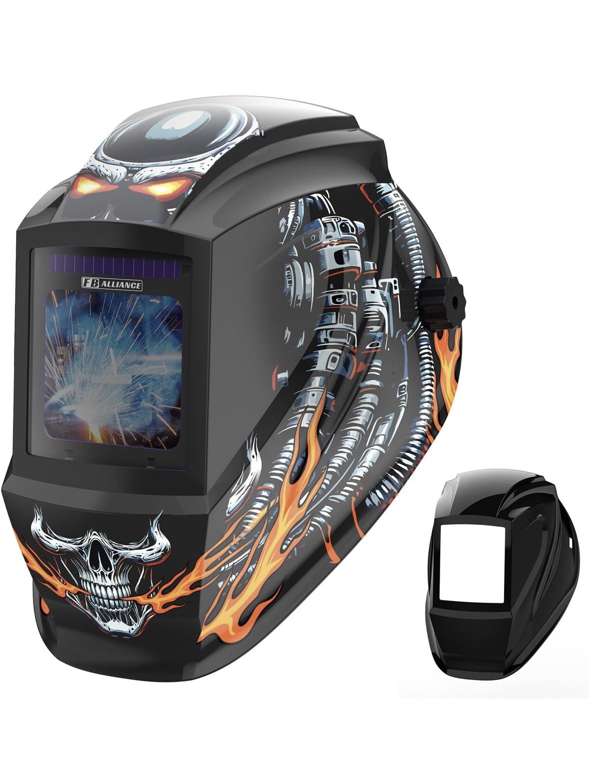 2 Pcs Large Viewing Screen 3.94”×3.82” Welding Helmet Auto Darkening, True Color Welding Hood with 4 Arc Sensor Solar Powered, Wide Shade 4-5/5-9/9-13
