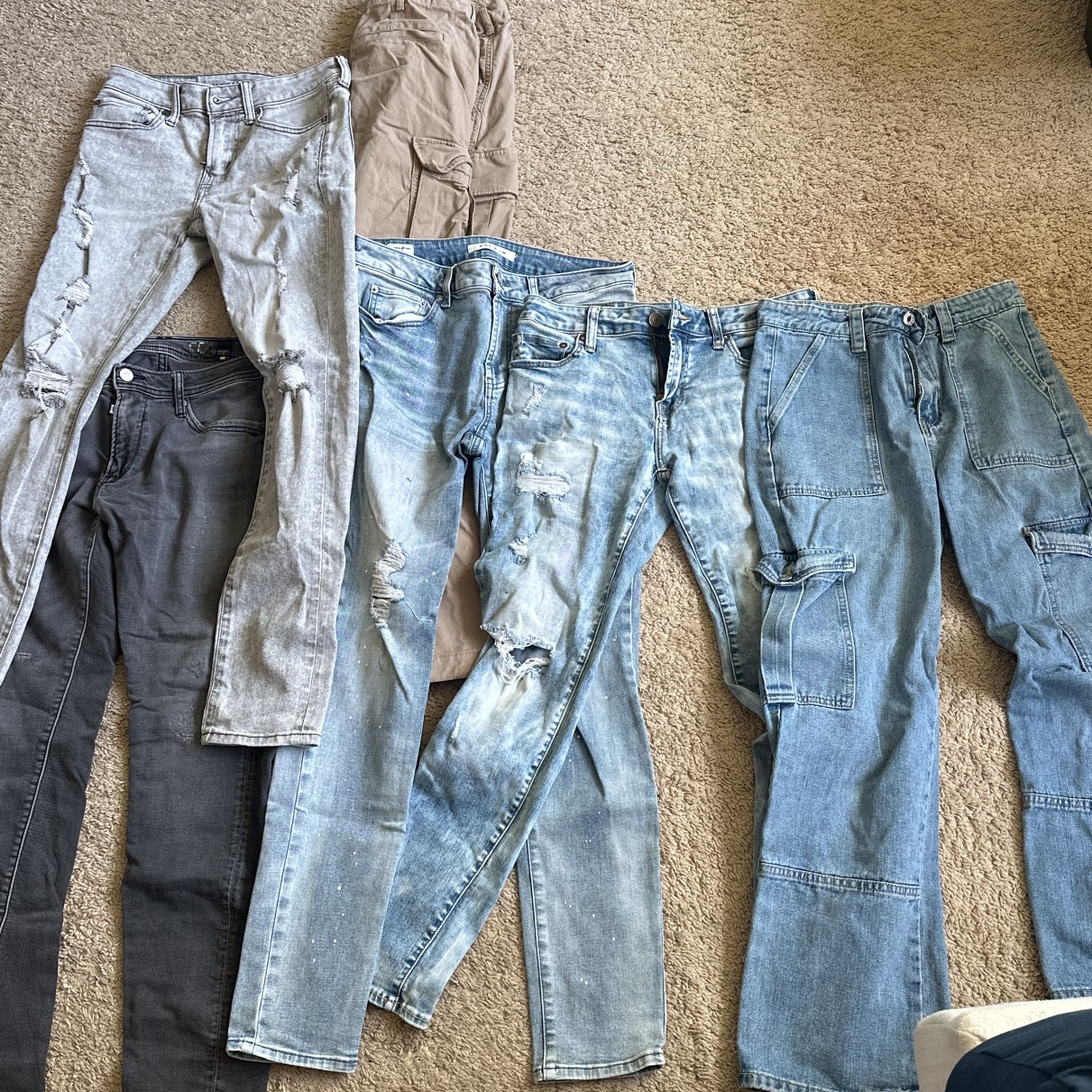 mixed jeans