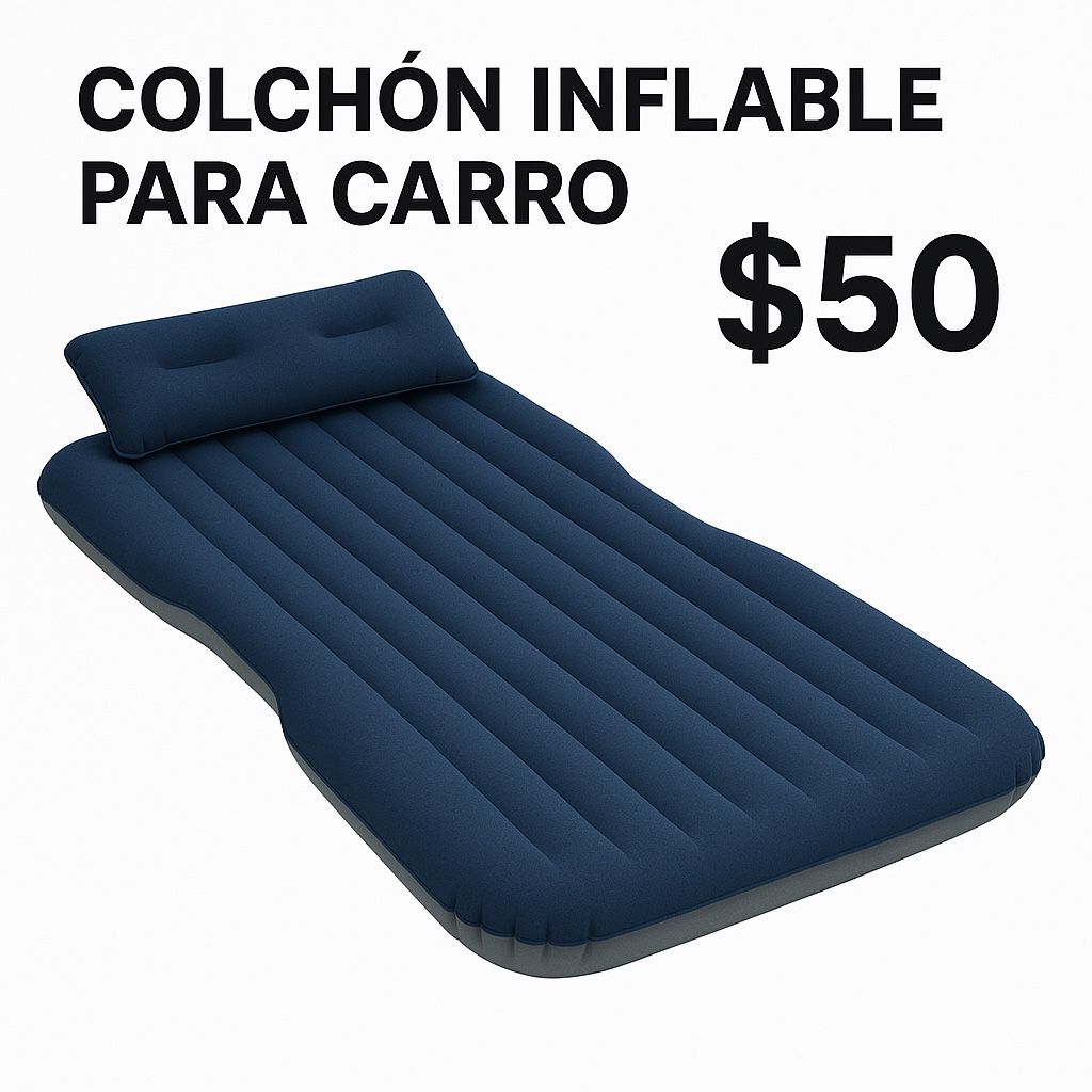 Colchón Inflable para Carro — Azul/Gris — $50