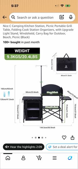 Camping gold up table
