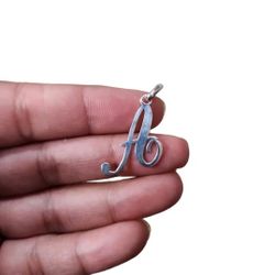 Vintage Silver Toned Monogram A Pendant