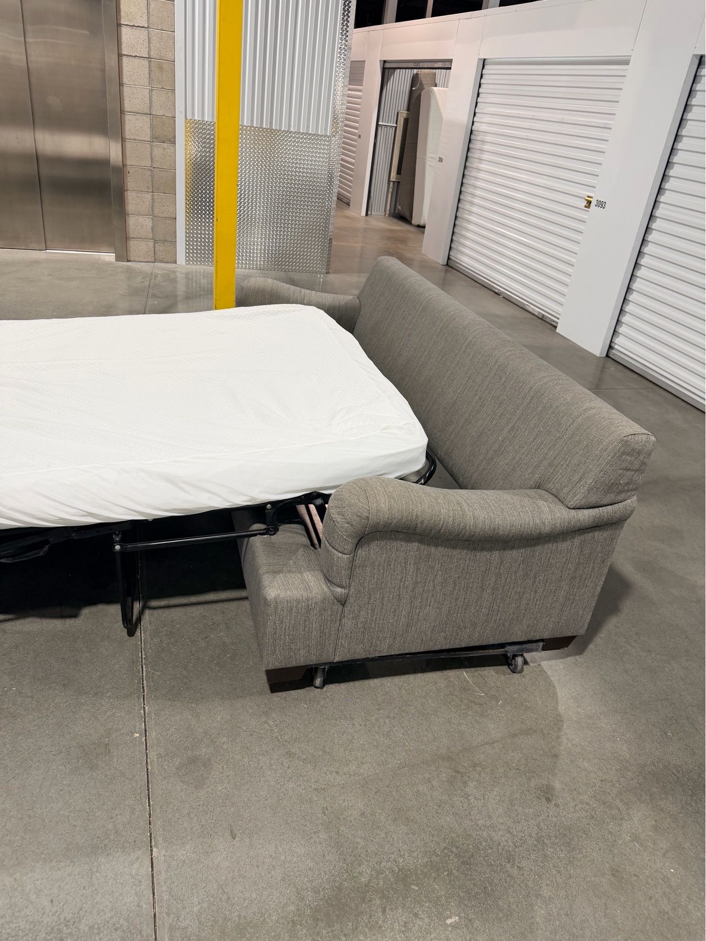 Grey Fabric Sleeper Sofa cushion soft feel