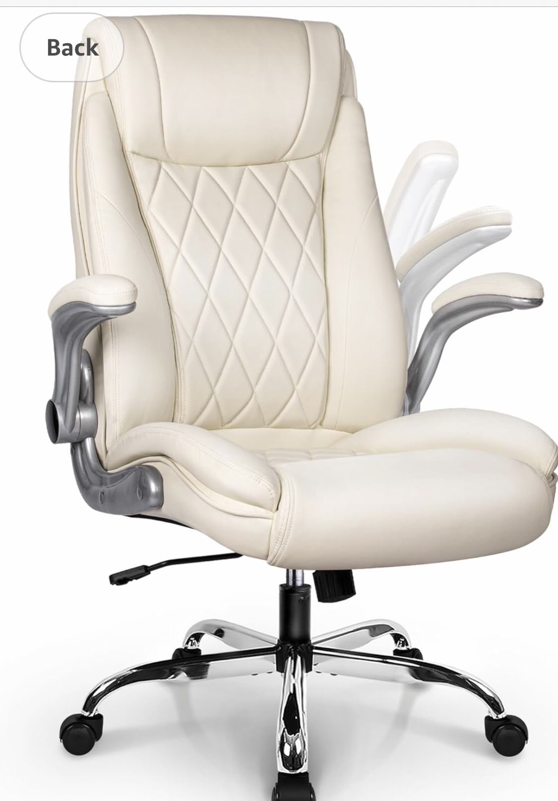 Office Chair White Leather