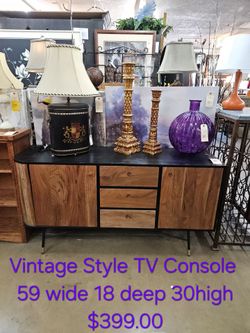 Vintage Style TV Console Sideboard We are located at 2811 East Bell road. Another Time Around Furniture.