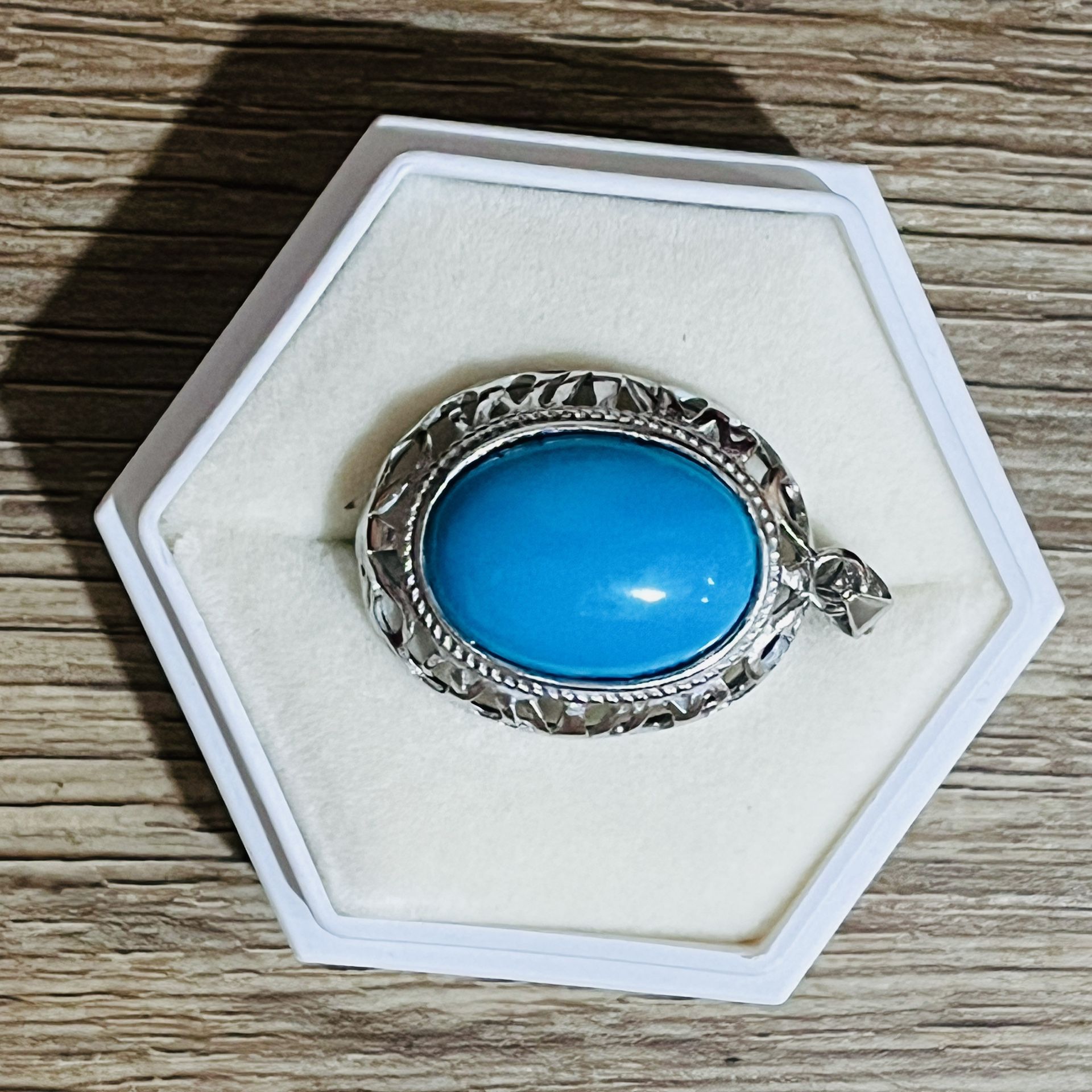 Turquoise Pendant Necklace Handmade 925sterling Silver Pendant