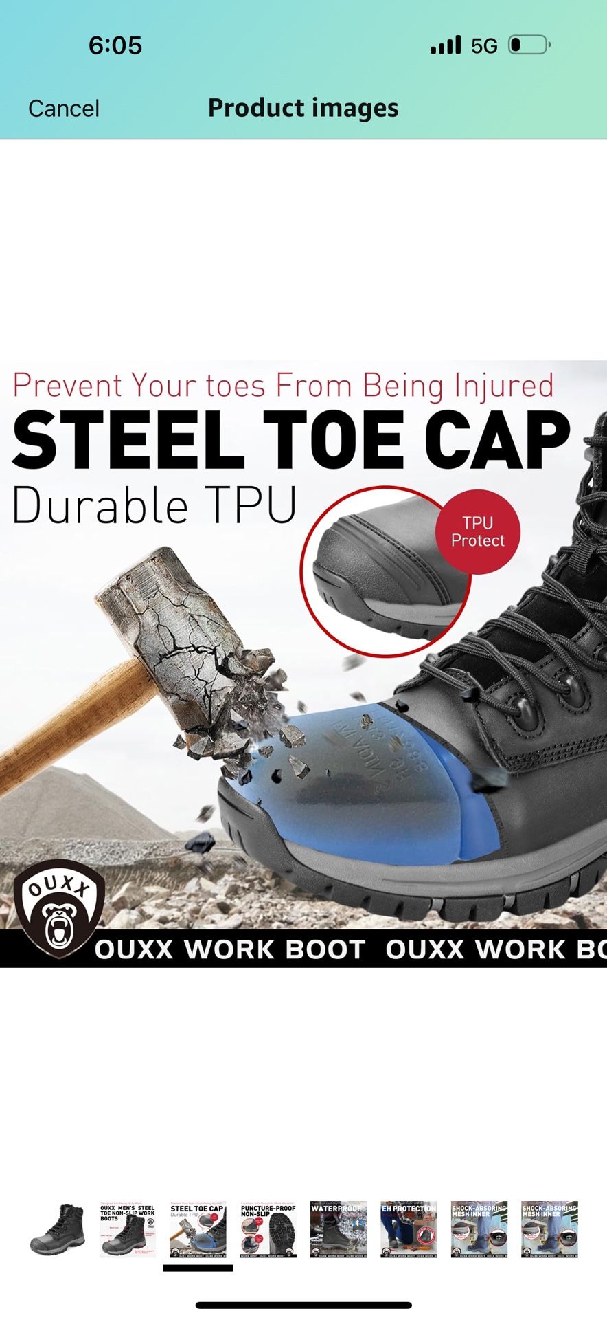 Men’s Steel Toe Work Boots New