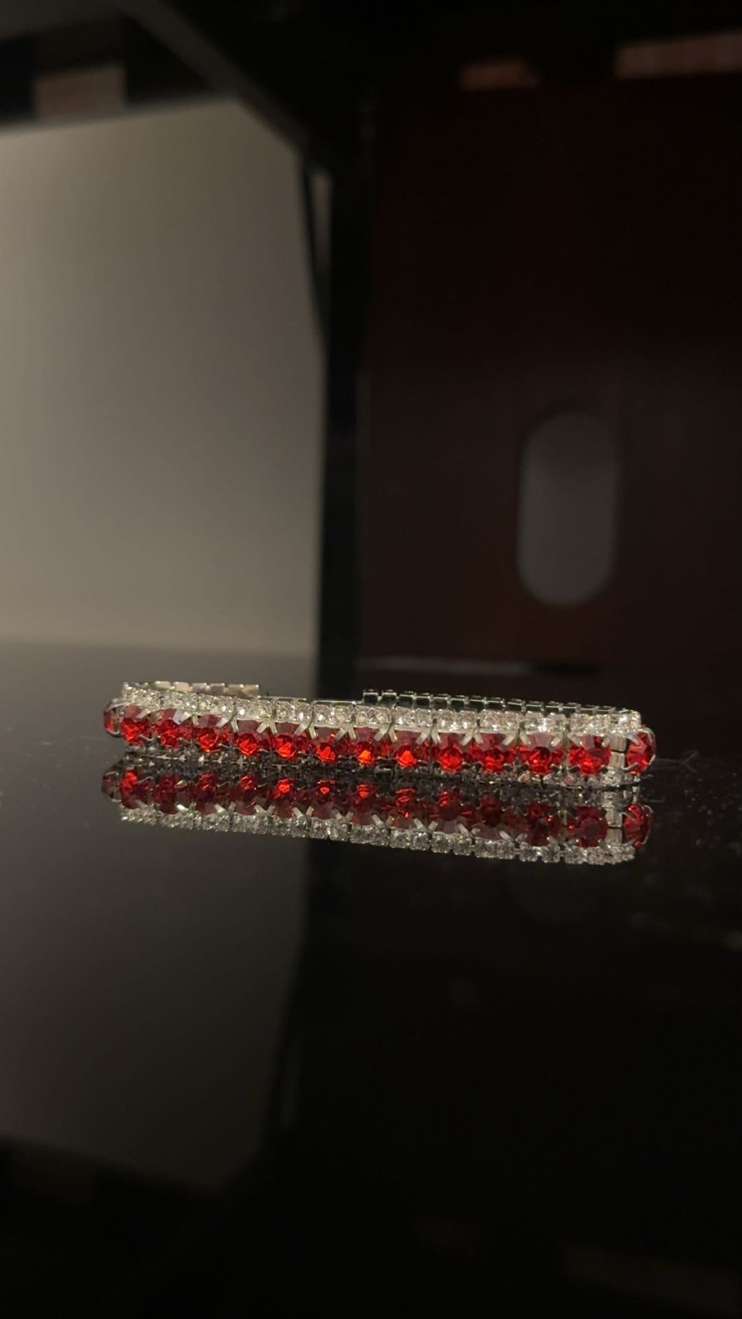 red sliver bracelet