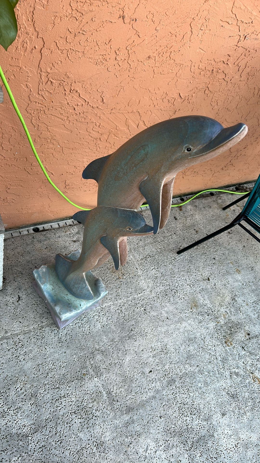 Two Dolphins Together Statue 