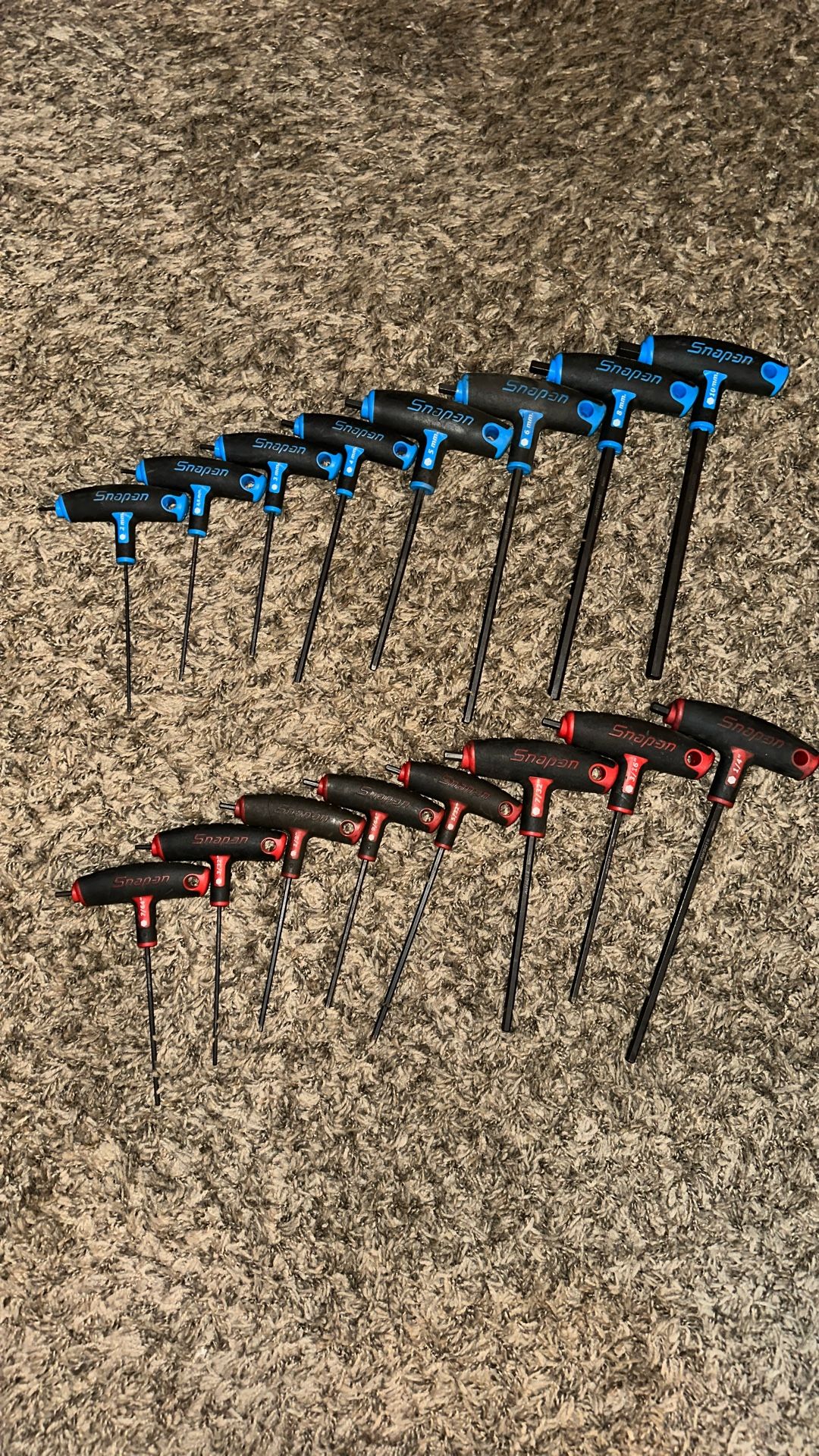 Snap on T handle hex keys (Allen wrenches)