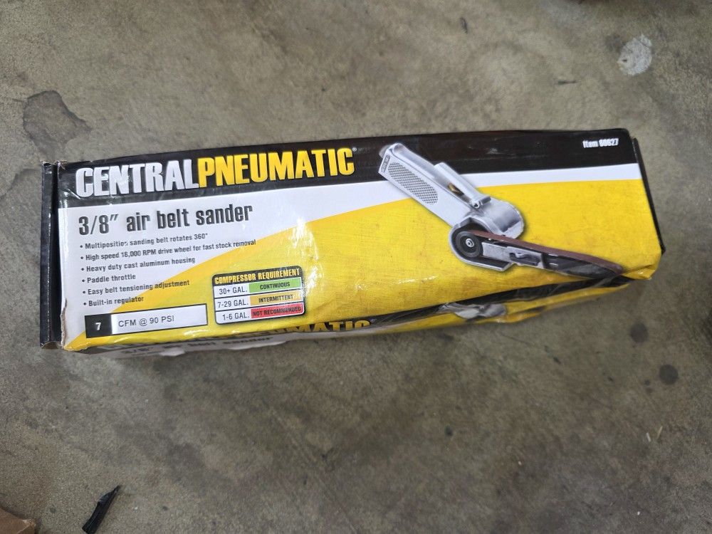 New Central Pneumatic 3/8 Air Belt Sander