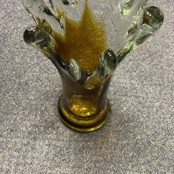 Hand Blown Amber Glass Vase