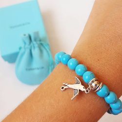 Turquoise Beaded Bracelet Bird Women's Fashion gift beach