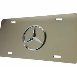 Mercedes Benz License Plate Chrome Silver