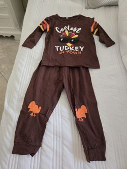 Boys Thanksgiving 2pc Outfit. New. 4T