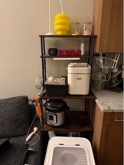 Five tiers shelves with power outlets