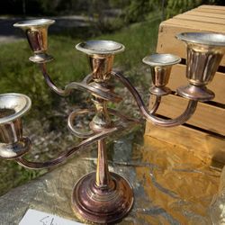 Vintage Silver Plated 5-Arm Candelabra 