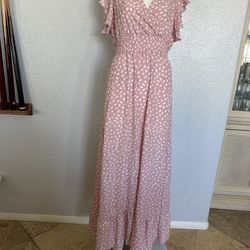 Maxi Dresses for Women Ankle Length Floral Print Beach Long Flowy Dress Size S