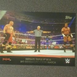 2016 Topps WWE Brock Lesnar #24 Champion Spotlight Defeats Triple H Summerslam 2012 Wrestling Card Collectible Trading Professional Sports Wrestler
