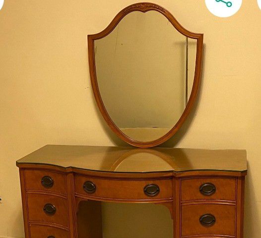 Antique Vanity/Desk with Mirror 