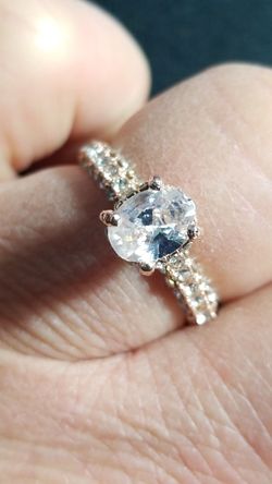 1.78 CT Women's Rore gold Finished over silver wedding engagement promises ring Oval cut Ring