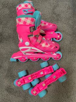 Girls rollerblades and skates combo