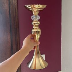 New gold centerpiece stand flower quinceañera party table decor